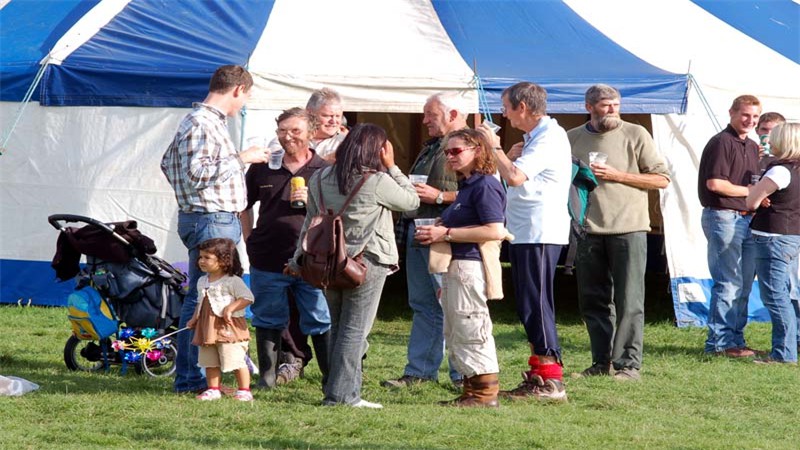 A social gathering with beer tent!